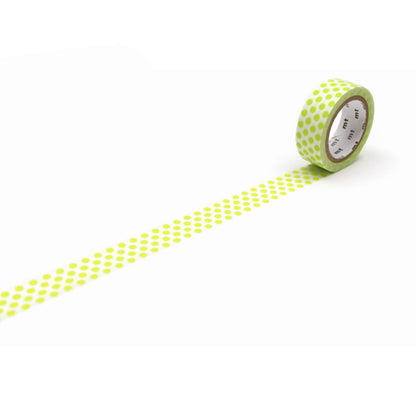 mt deco Washi Tape - Dot - Lime [15mm] [Washi Tejp]