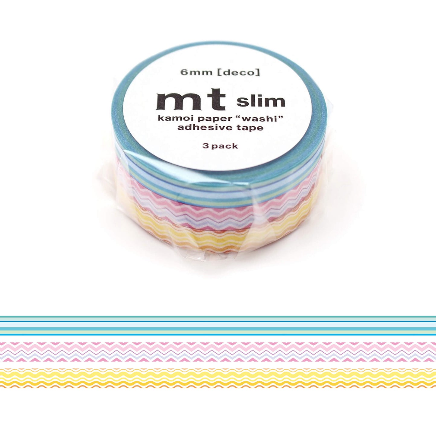mt slim deco Washi Tape Set of 3 - Line [6mm] [Washi Tejp]