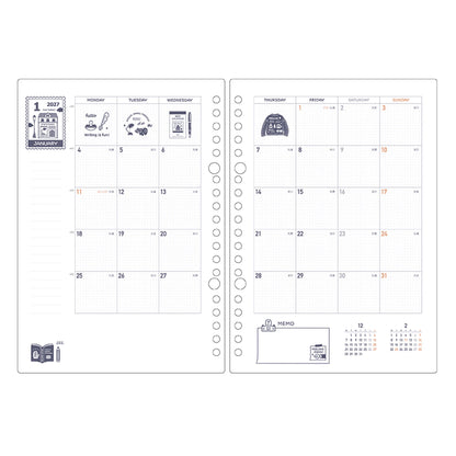 Kleid × Eric Small Things Loose Leaf Diary Refill 2027 [A5] [Lösblad / Pärm Refill]