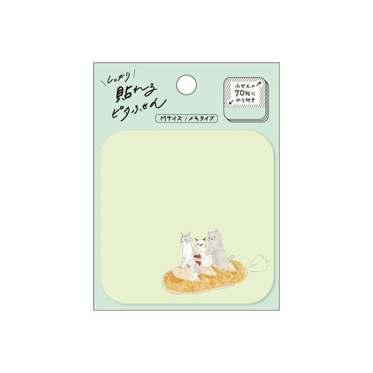 Hisago × Tocoro Comugi Pita Strong-Hold Sticky Notes M - All Aboard! Baguette Cat [Självhäftande anteckningslappar]