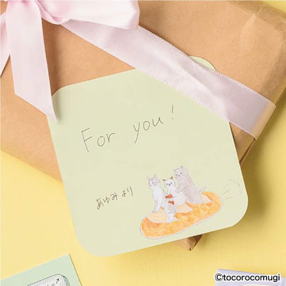 Hisago × Tocoro Comugi Pita Strong-Hold Sticky Notes M - All Aboard! Baguette Cat [Självhäftande anteckningslappar]