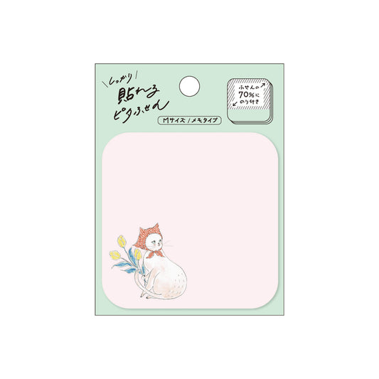 Hisago × Tocoro Comugi Pita Strong-Hold Sticky Notes M - Lovestruck Tulip Cat [Självhäftande anteckningslappar]