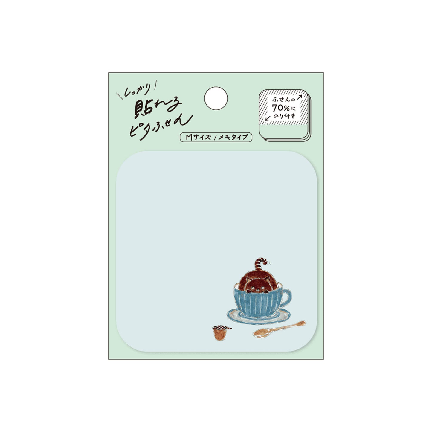 Hisago × Tocoro Comugi Pita Strong-Hold Sticky Notes M - Sneaky Coffee Cat [Självhäftande anteckningslappar]