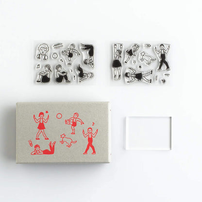 Mizushima × Masco Eri JIZAI Clear Stamp Box - Motif Set Children