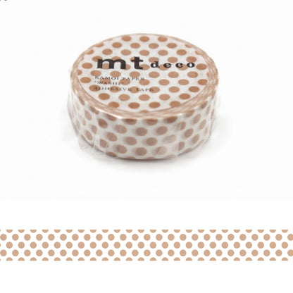 mt deco Washi Tape - Dot - Milk Tea [15mm] [Washi Tejp]