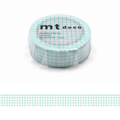 mt deco Washi Tape - Grid - Mint Blue [15mm] [Washi Tejp]