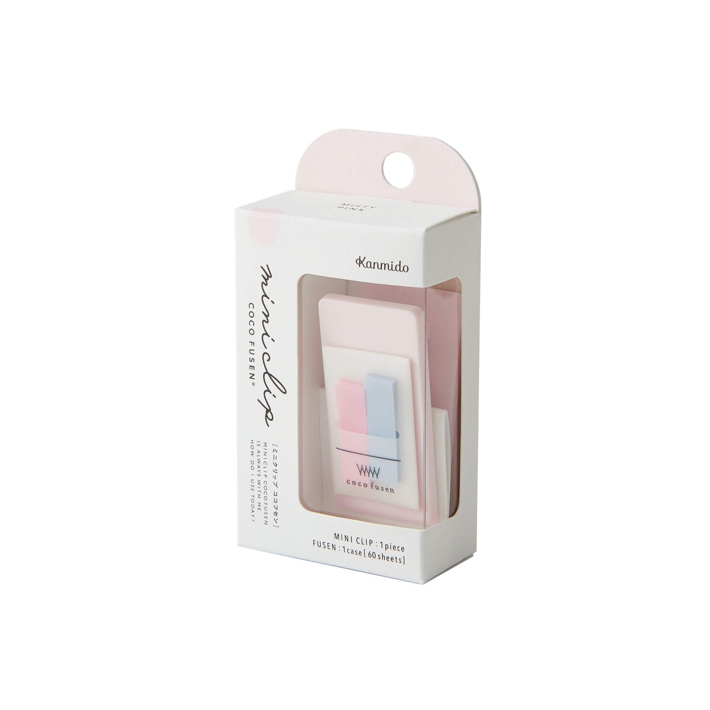 Kanmido Mini Clip Coco Fusen Sticky Notes - Misty Pink