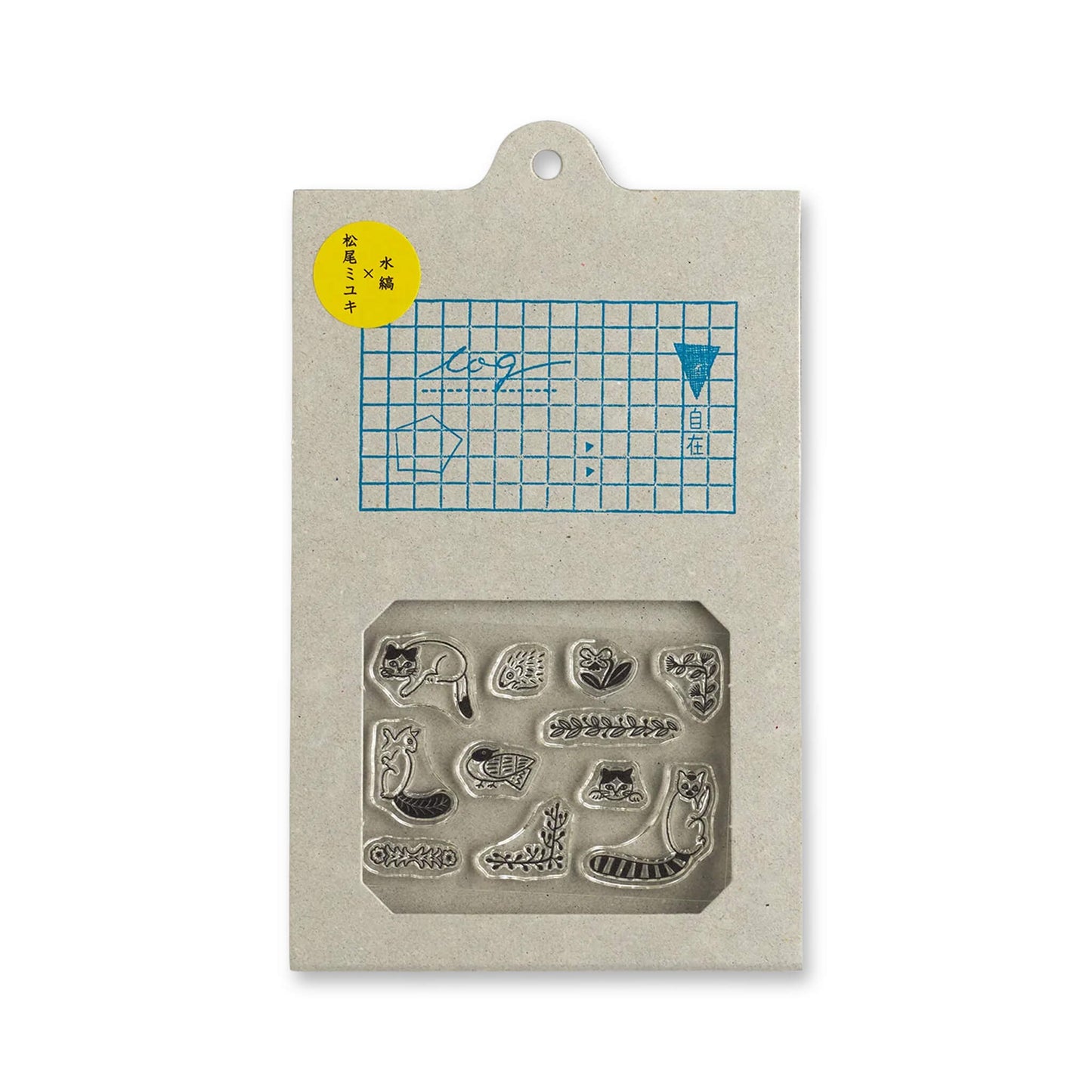 Mizushima × Miyuki Matsuo JIZAI Clear Stamp Log - Techo Moriage-tai Animals