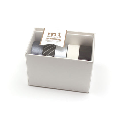 mt Gift Box Washi Tape Set of 5 - Monotone 3 [Washi Tejp]