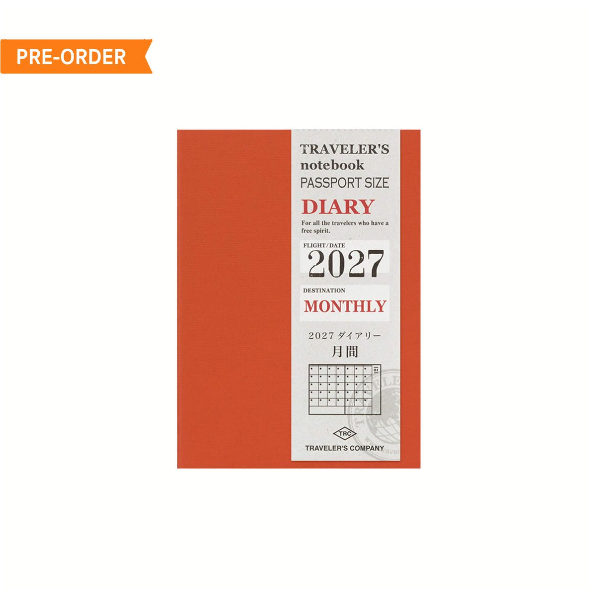 TRAVELER'S notebook 2027 - Monthly Refill - Passport Size