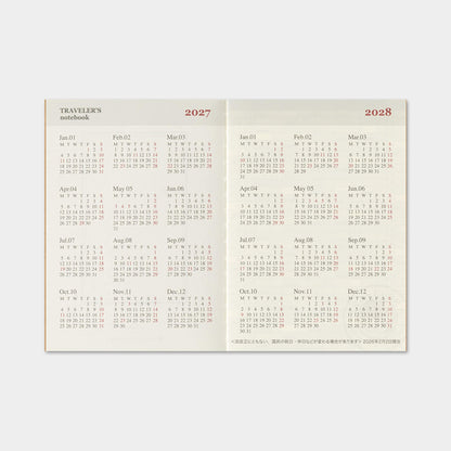 TRAVELER'S notebook 2027 - Monthly Refill - Passport Size