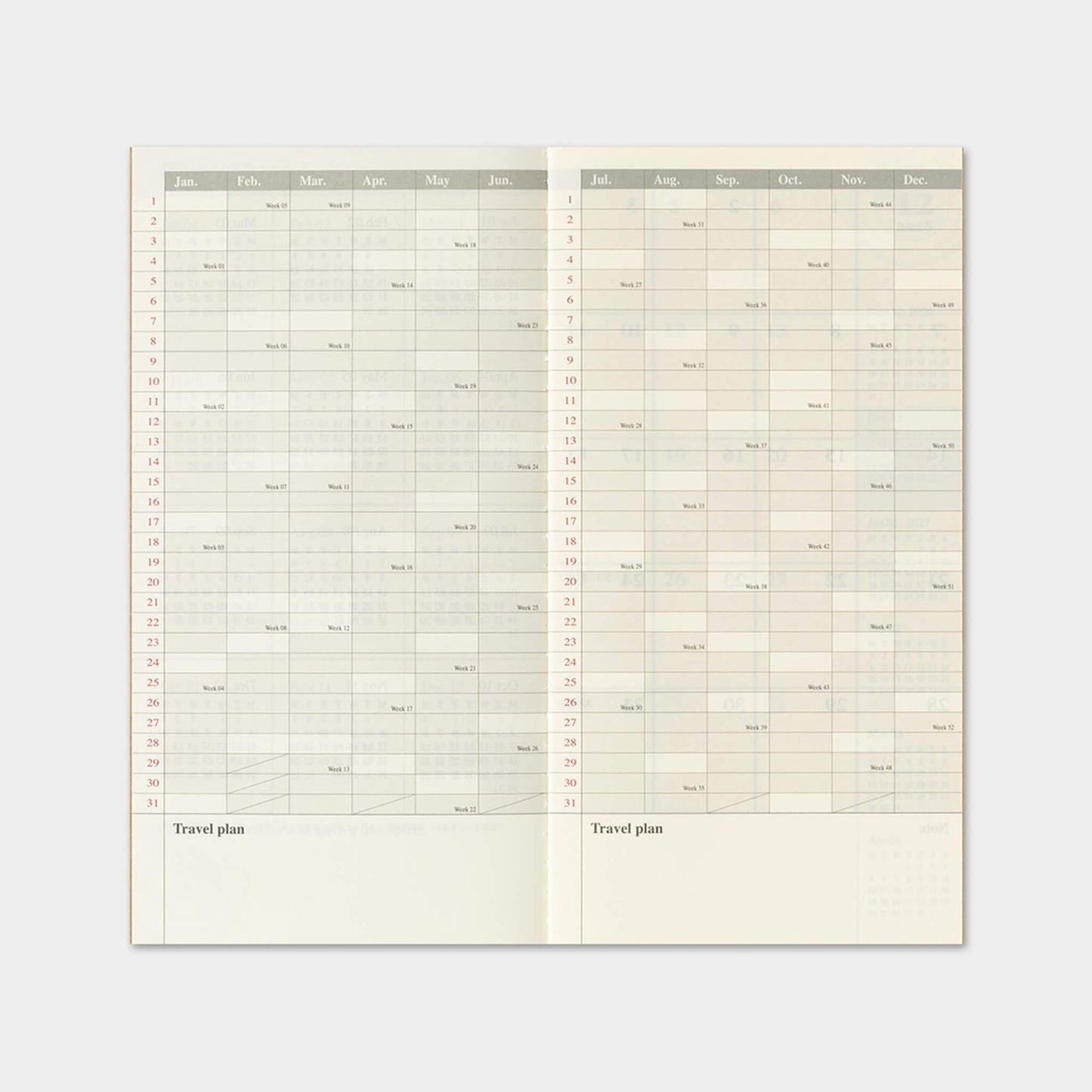 TRAVELER'S notebook 2027 - Monthly Refill - Regular Size