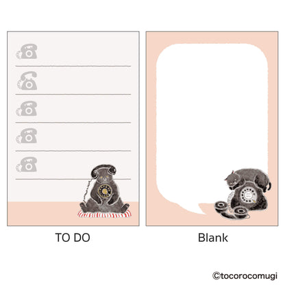 Hisago × Tocoro Comugi Standing Sticky Notes Big - Moshi Moshi Telephone Black Cat [Självhäftande anteckningslappar]