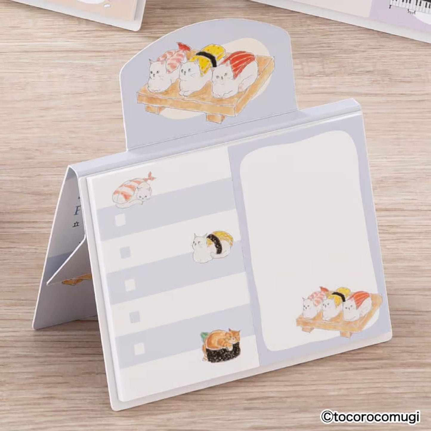Hisago × Tocoro Comugi Standing Sticky Notes Big - Mouthwatering Sushi Cat [Självhäftande anteckningslappar]