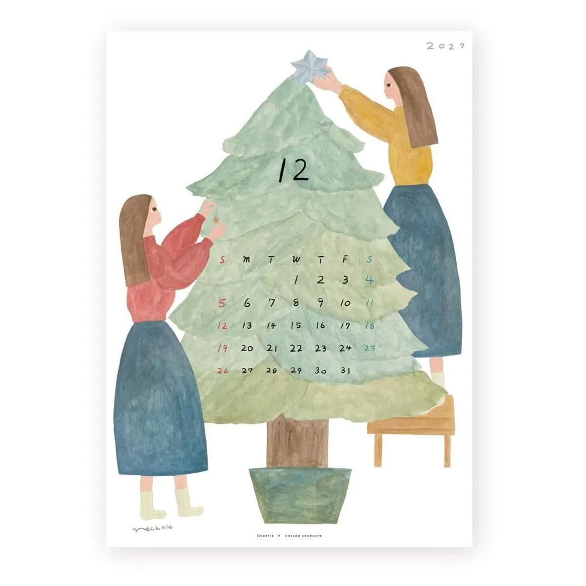Cozyca 2027 Calendar - Necktie