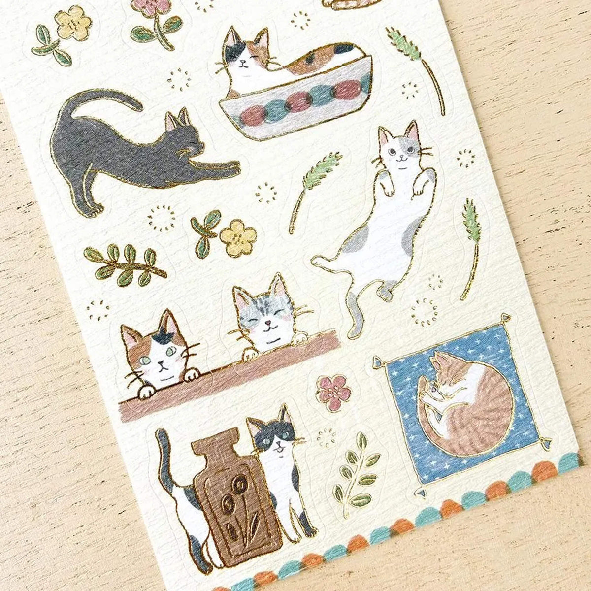Cozyca Hyogensha Washi Sticker Sheet - Neko Gurashi [Klistermärkeark]