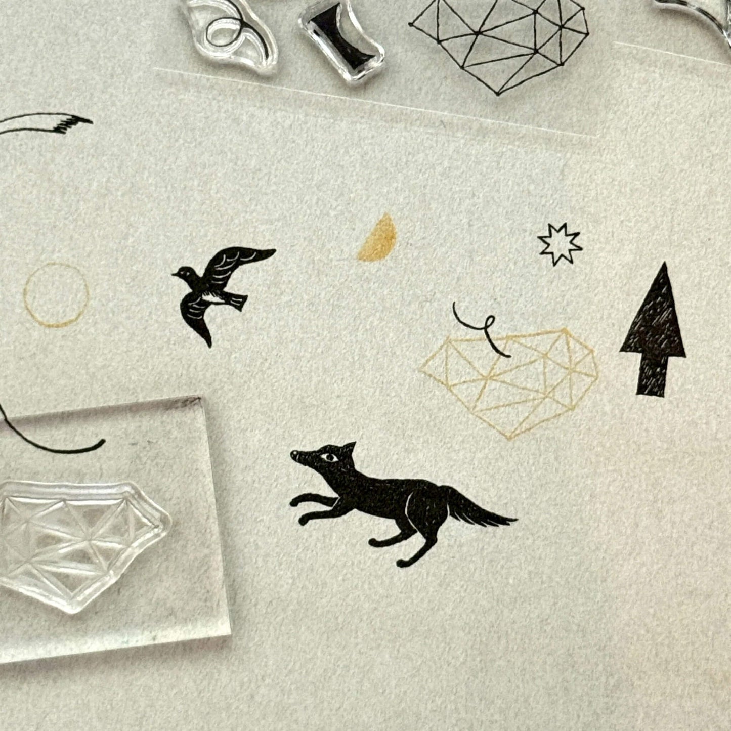 Mizushima × Nishi Shuku JIZAI Clear Stamp Box - Motif Set In the Night