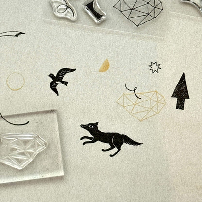 Mizushima × Nishi Shuku JIZAI Clear Stamp Box - Motif Set In the Night
