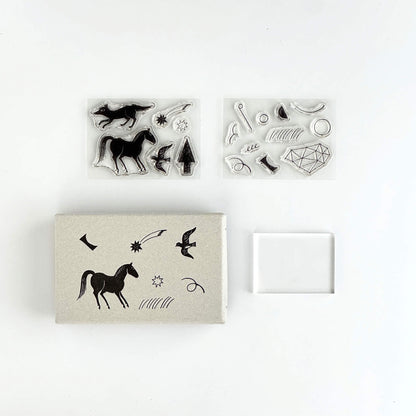 Mizushima × Nishi Shuku JIZAI Clear Stamp Box - Motif Set In the Night