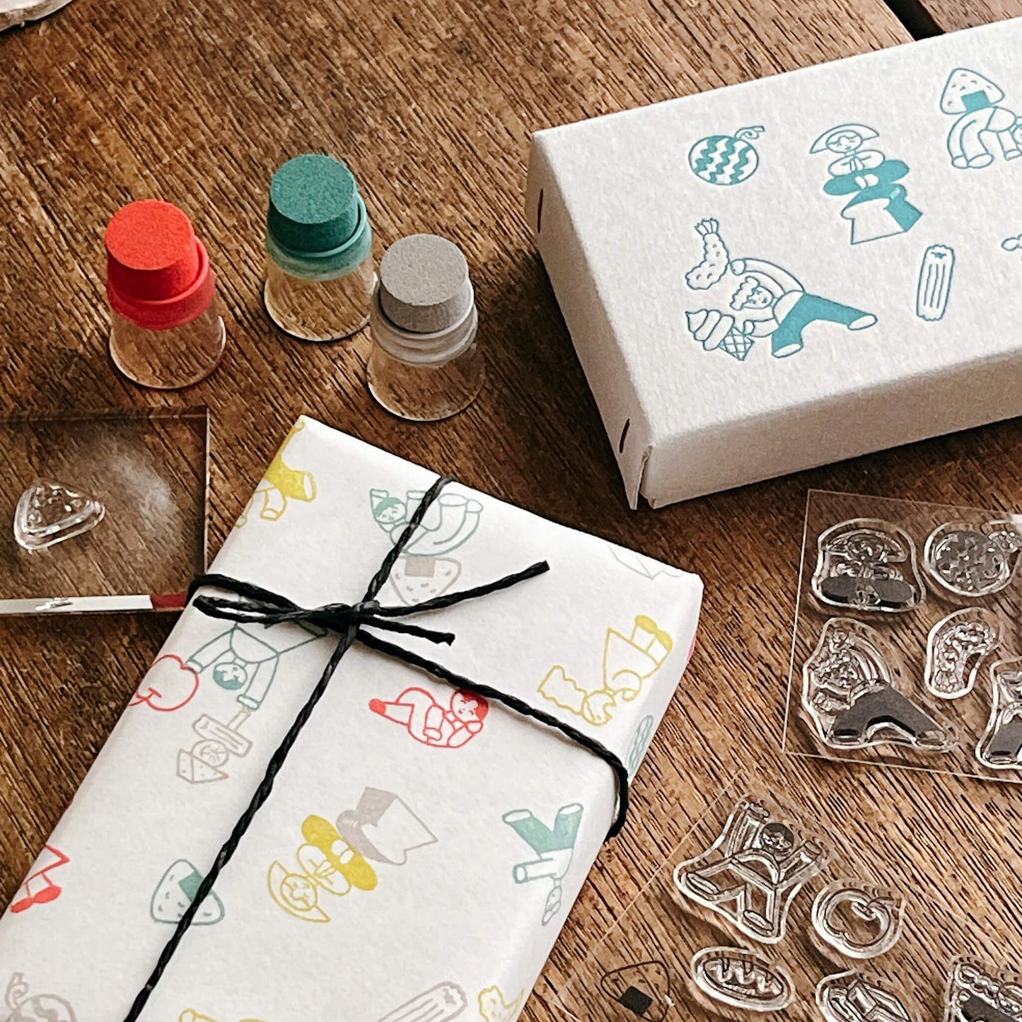 Mizushima × Nishiwaki Tadashi JIZAI Clear Stamp Box - Motif Set People and Food