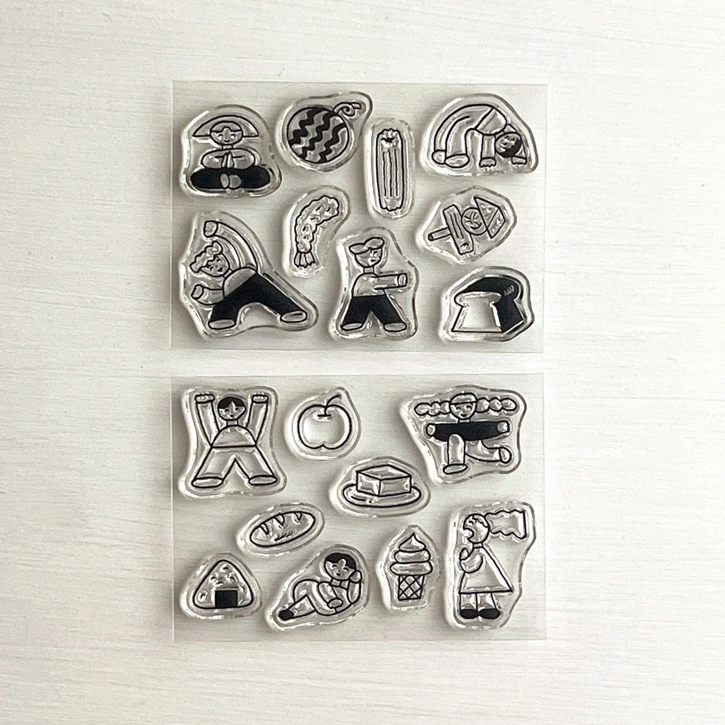 Mizushima × Nishiwaki Tadashi JIZAI Clear Stamp Box - Motif Set People and Food