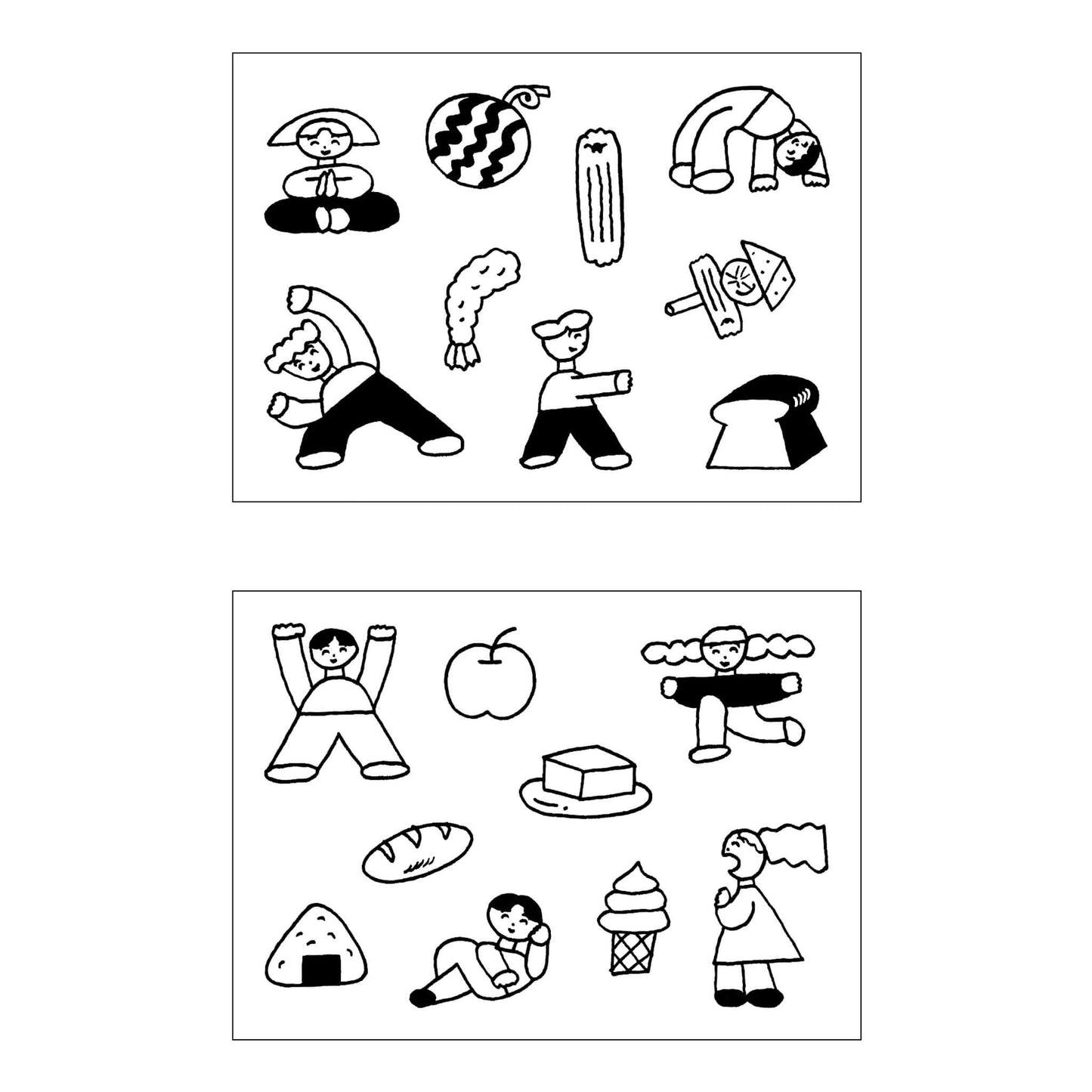 Mizushima × Nishiwaki Tadashi JIZAI Clear Stamp Box - Motif Set People and Food