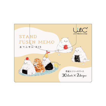 Hisago × Tocoro Comugi Standing Sticky Notes Big - Omakase Onigiri Cat [Självhäftande anteckningslappar]