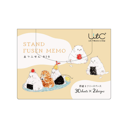 Hisago × Tocoro Comugi Standing Sticky Notes Big - Omakase Onigiri Cat [Självhäftande anteckningslappar]