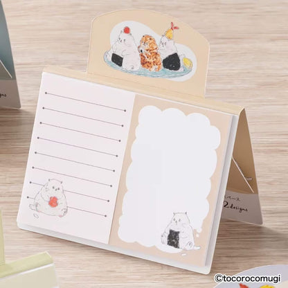 Hisago × Tocoro Comugi Standing Sticky Notes Big - Omakase Onigiri Cat [Självhäftande anteckningslappar]