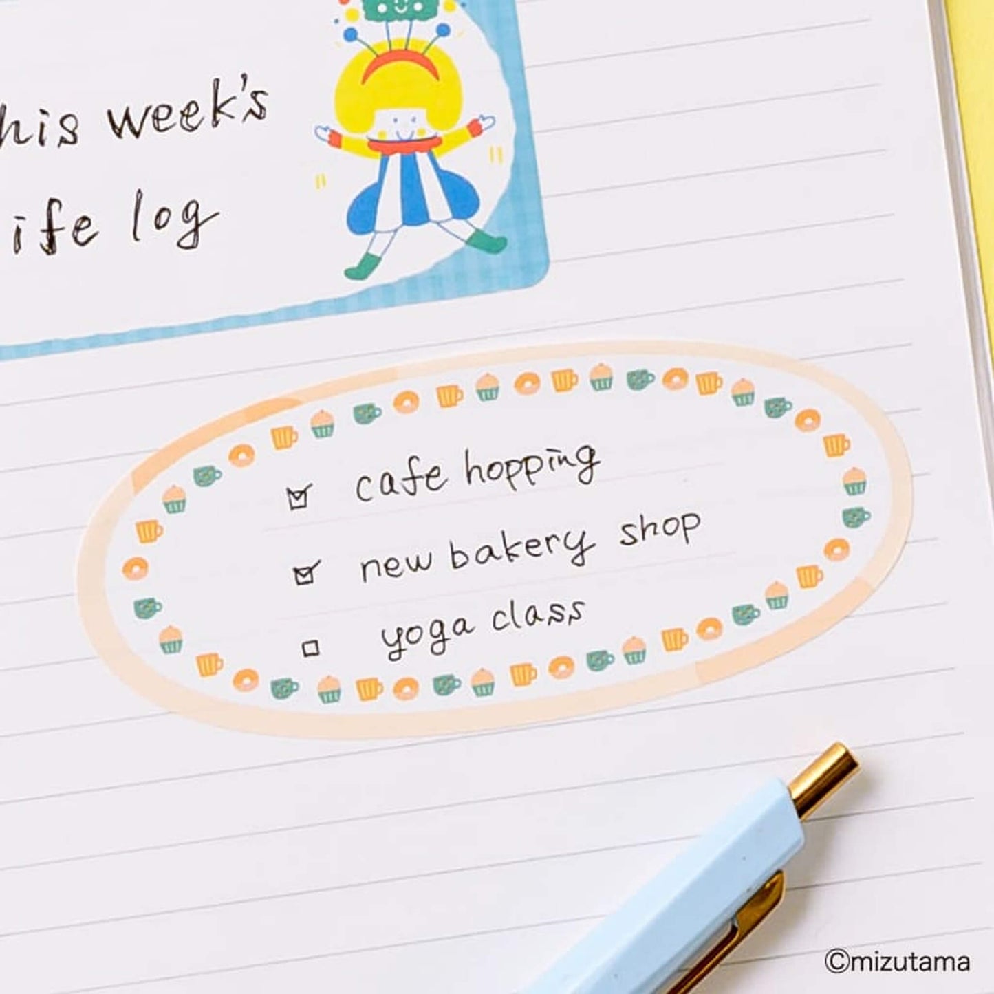 Hisago × Mizutama Choikaki Writable Sticker - Oval Frame [Klistermärkeark]