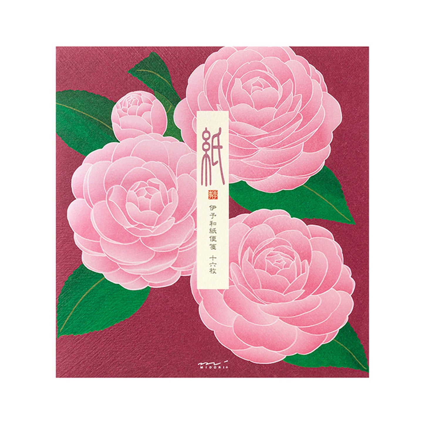 Midori Kami Series Letter Pad - Pearlescent Foil Camellia [Brevblock]