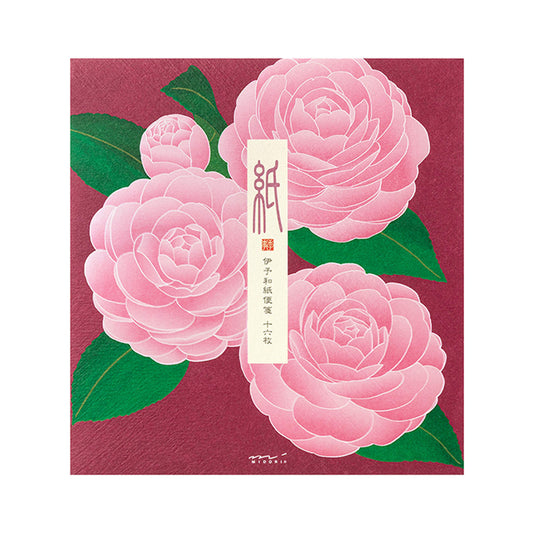 Midori Kami Series Letter Pad - Pearlescent Foil Camellia [Brevblock]
