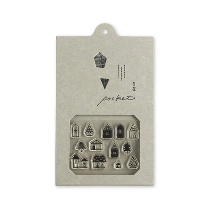 Mizushima JIZAI Clear Stamp Pocket - House 01