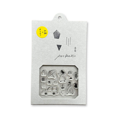Mizushima × Necktie JIZAI Clear Stamp Pocket - On the Go