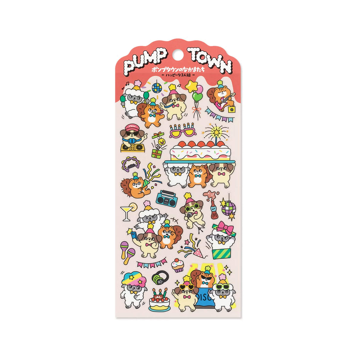 Mind Wave Pump Town Sticker - Happy Trio [Klistermärkeark]