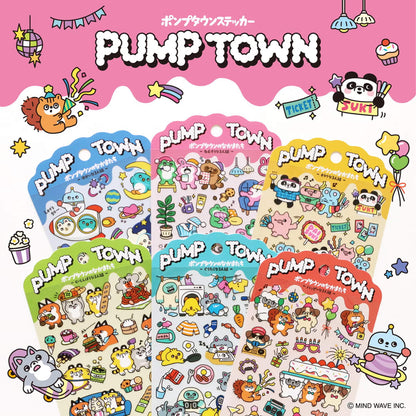 Mind Wave Pump Town Sticker - Happy Trio [Klistermärkeark]