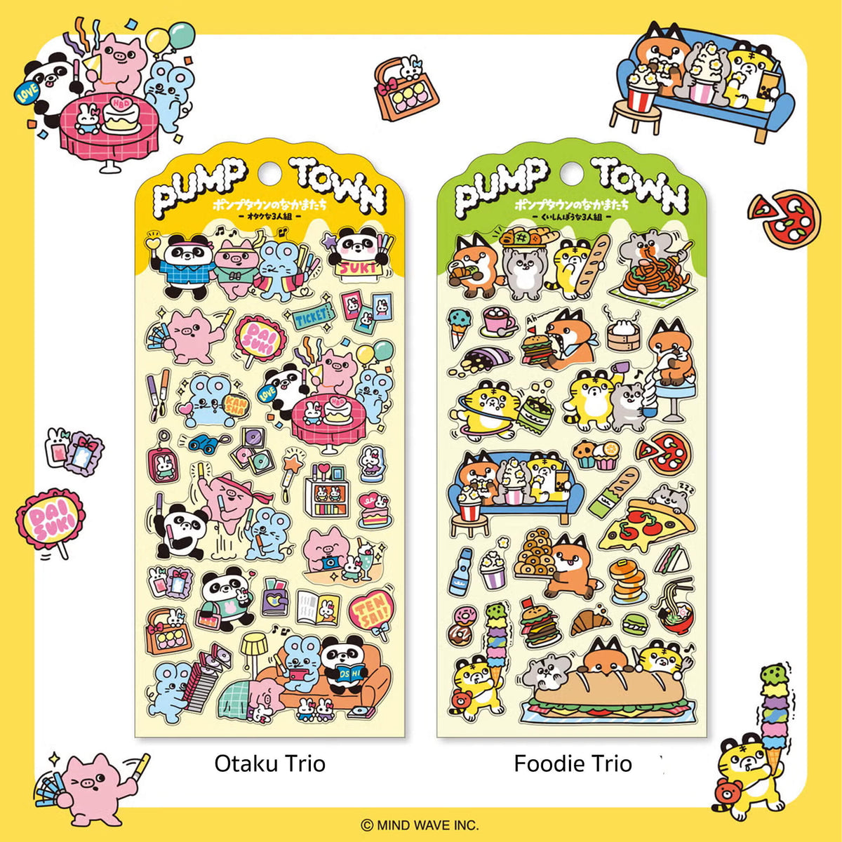 Mind Wave Pump Town Sticker - Sleepy Trio