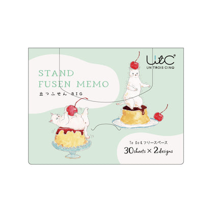 Hisago × Tocoro Comugi Standing Sticky Notes Big - Puru Puru Pudding Cat [Självhäftande anteckningslappar]