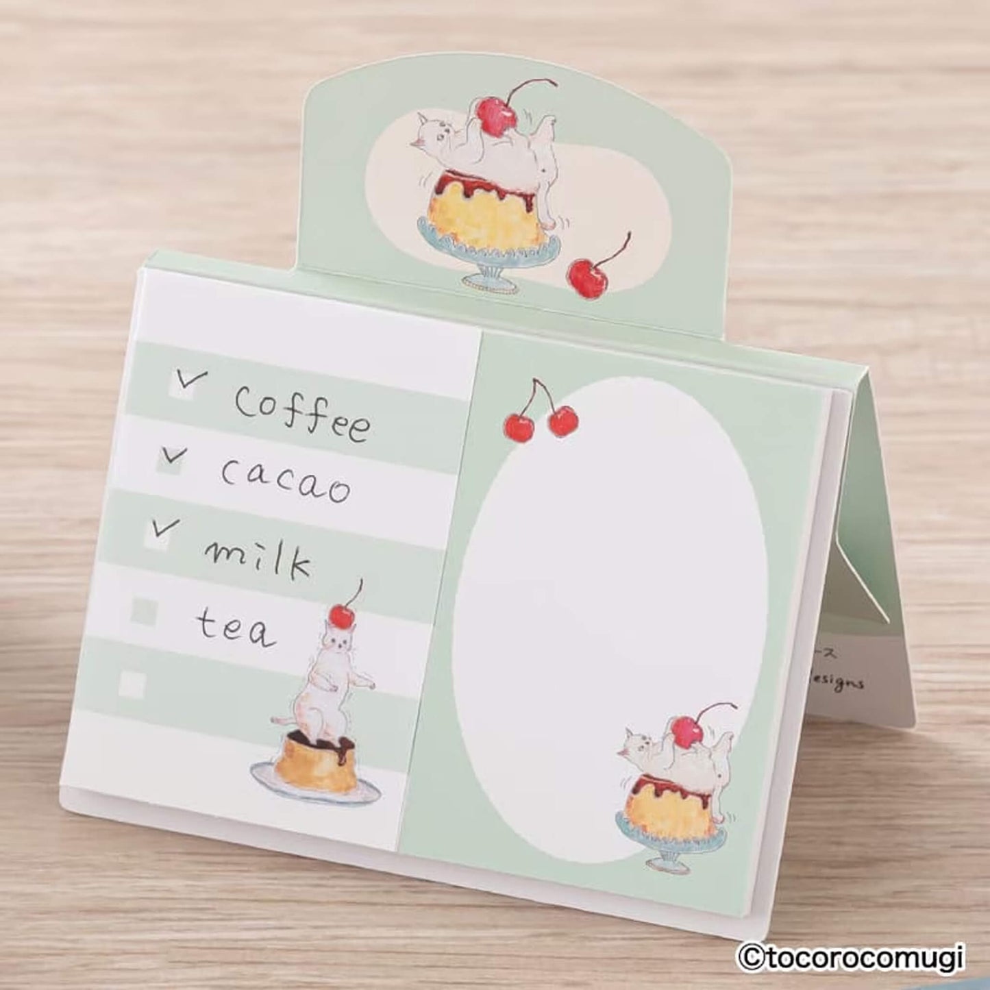 Hisago × Tocoro Comugi Standing Sticky Notes Big - Puru Puru Pudding Cat [Självhäftande anteckningslappar]