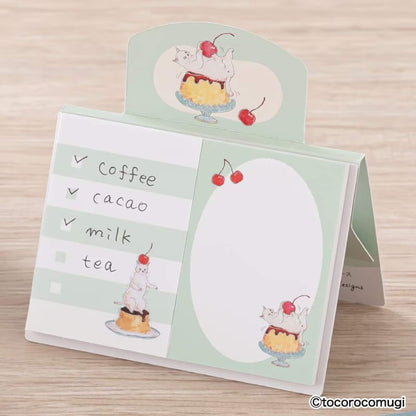Hisago × Tocoro Comugi Standing Sticky Notes Big - Puru Puru Pudding Cat [Självhäftande anteckningslappar]