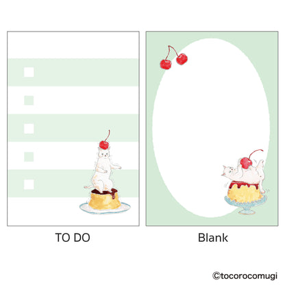 Hisago × Tocoro Comugi Standing Sticky Notes Big - Puru Puru Pudding Cat [Självhäftande anteckningslappar]