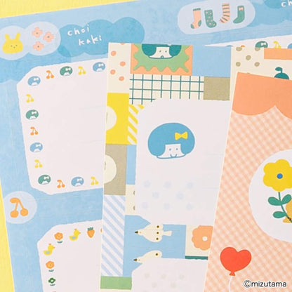 Hisago × Mizutama Choikaki Writable Sticker - Rectangle Patchwork