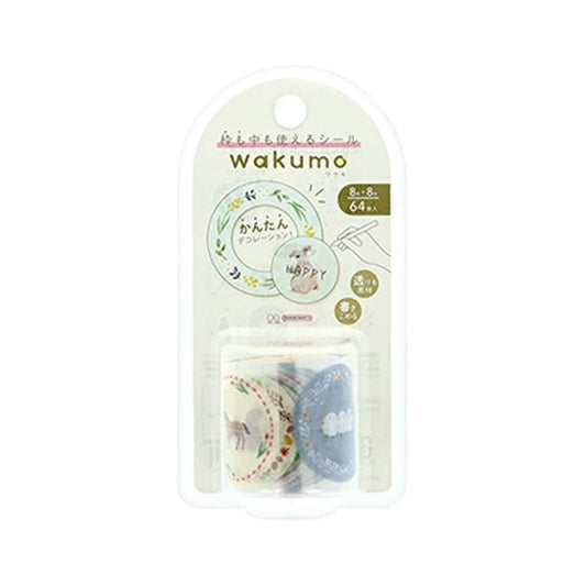 Sun-Star Wakumo Roll Sticker - Round - Plants & Animals