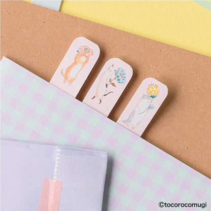 Hisago × Tocoro Comugi Pita Strong-Hold Sticky Notes S - Flower Fairy Cat [Självhäftande anteckningslappar]