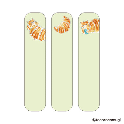 Hisago × Tocoro Comugi Pita Strong-Hold Sticky Notes S - Vacation Croissant Cat [Självhäftande anteckningslappar]