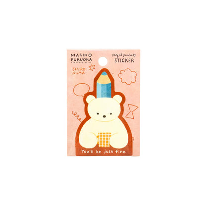 Cozyca Waterproof Sticker - SHIRO KUMA [Klistermärke]
