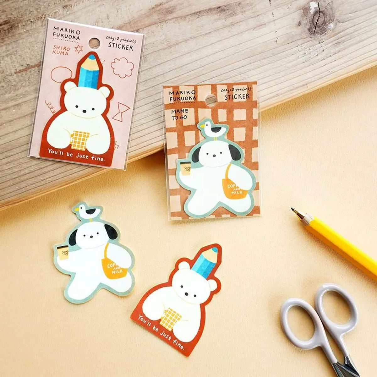 Cozyca Waterproof Sticker - SHIRO KUMA [Klistermärke]