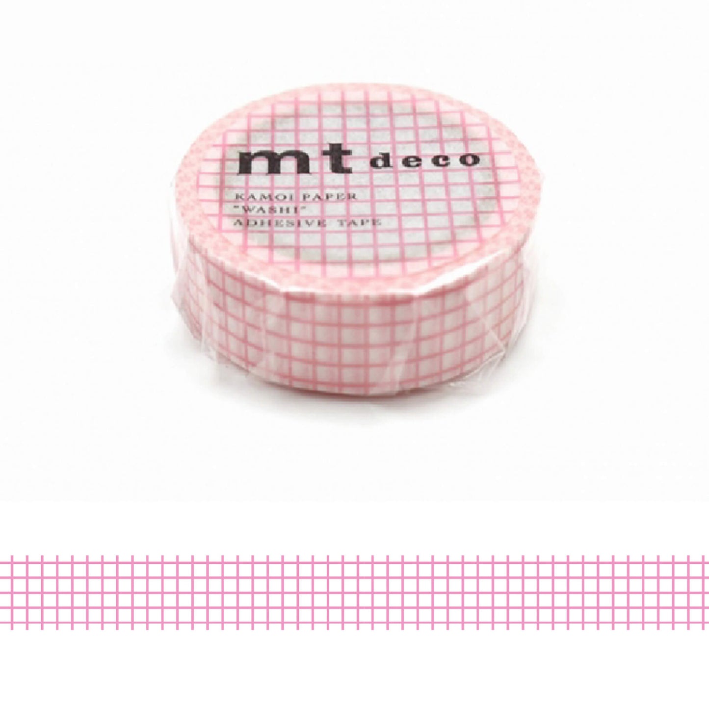 mt deco Washi Tape - Grid - Sakura [15mm] [Washi Tejp]
