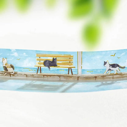 BGM Foil Clear Tape 2026 Summer Limited - Seaside Cats [PET-filmtape]