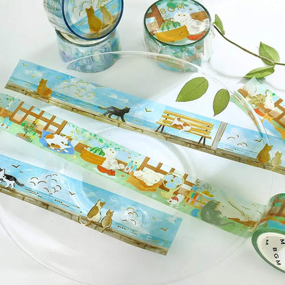 BGM Foil Clear Tape 2026 Summer Limited - Seaside Cats [PET-filmtape]